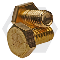 1/4"-20 x 3/4" Brass Hex Head Tap Bolt (Inch), Fully Threaded, Qty 300