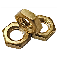 M6-1.00 Metric Brass Hex Thin Nut, DIN 439, Qty 1500