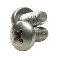 #10-24 x 3/8" Machine Screws, Phillips Pan Head, Type F, 410 Stainless Steel, Fully Threaded, Hardened, Qty 500