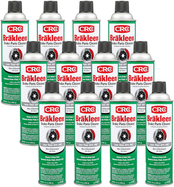 CRC 05050 Brakleen Non-Chlorinated Brake Parts Cleaner, 14 oz Cans (12 Pack)