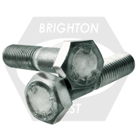 1 1/8"-7 x 3 3/4" A307 Grade B Heavy Hex Bolts, Coarse, Zinc Cr+3, Partially Threaded, Qty 35
