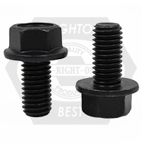5/16"-18 x 2 1/4", Coarse, Grade 8 Indented Hex Flange Screw (Frame Bolt) Black Phosphate & Oil, Partially Threaded, Qty 650