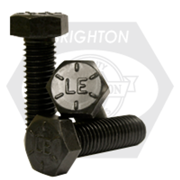 1 1/8"-7 x 8 1/2" Hex Cap Screws Hex Cap Screws, Grade 8, Coarse, Alloy, Plain Finish, Made in USA, Partially Threaded, Qty 14