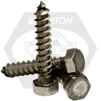 3/8"-7 x 1" Hex Lag Screw Low Carbon, Plain Finish, Qty 1200