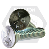 3/4"-10 x 2" Grade 5 Plow Bolts No.3 Head, Full Thread, Zinc Cr+3, Qty 125