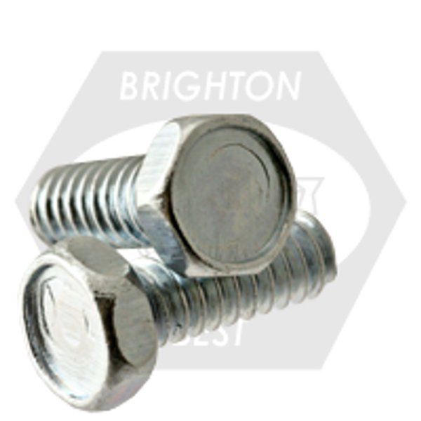 #10-24 x 2" Machine Screw Indented Hex Head Unslotted, Coarse, Zinc Cr+3, Fully Threaded, Qty 2500