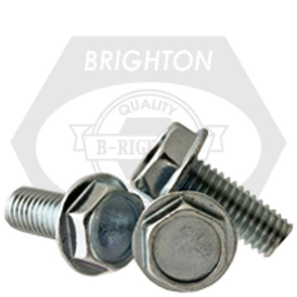 1/4"-20 x 2" Machine Screw Indented Hex Head Washer, Coarse, Zinc Cr+3, Fully Threaded, Qty 1600