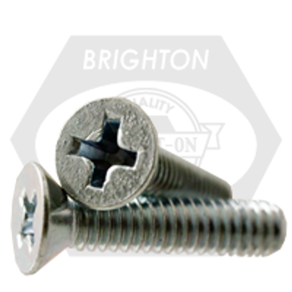 #10-32 x 4" Flat Head Phillips Machine Screw Flat Head Philips Zinc Cr+3, Fully Threaded, Qty 750