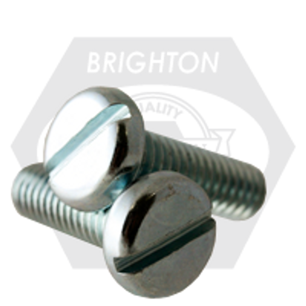 #10-24 x 1 1/8", Pan Head Slot Machine Screw Pan Head Slotted Zinc Cr+3, Fully Threaded, Qty 2150