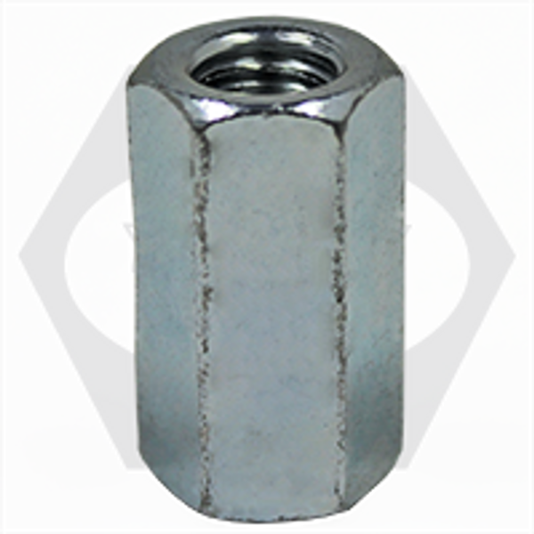 M30-3.50 x af=46 x 90 Metric Hex Coupling Nuts, Class 6, DIN 6334, Zinc Cr+3, Qty 20