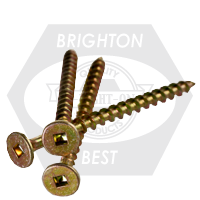 #10 x 4" Square Drive Bugle Head Deck Screws Zinc Yellow Cr+6, Hardened, Qty 1000