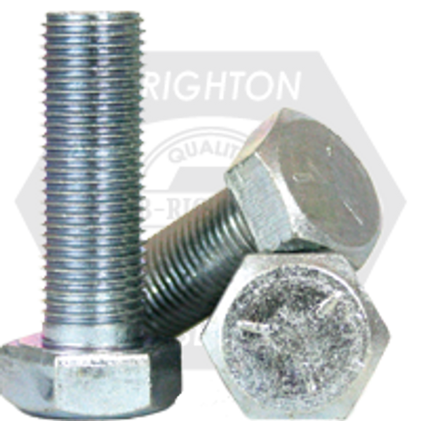 1 1/8"-7 x 7 1/2" Hex Cap Screws, Grade 5, Coarse, Med. Carbon Zinc Cr+3, Partially Threaded, Qty 30