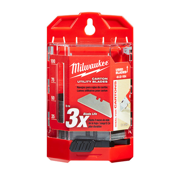 Milwaukee 48-22-1954 50 PC Carton Utility Knife Blades w/ Dispenser