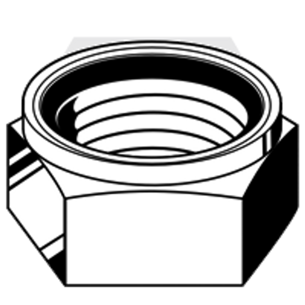 1 1/4"-12,Ne (Standard) Nylon Insert Locknuts Grade N8 (C), Plain Finish, Qty 35