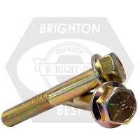 3/8"-16 x 2 1/4", Coarse, Gr.8 Indent Hex Flange Screw (Frame Bolt / Non Serrated) Zy Cr+6 Bake, Partially Threaded, Qty 400