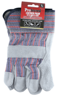 M A/B Cowhide Double Palm Proferred Industrial Gloves, Qty 12