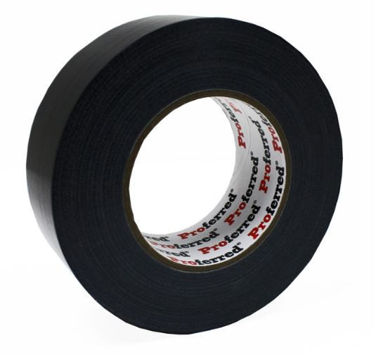 1.88In x 60Yd (55M), 0.18mm (7.0Mil) General Purpose - Black Proferred Duct Tape, Qty 36