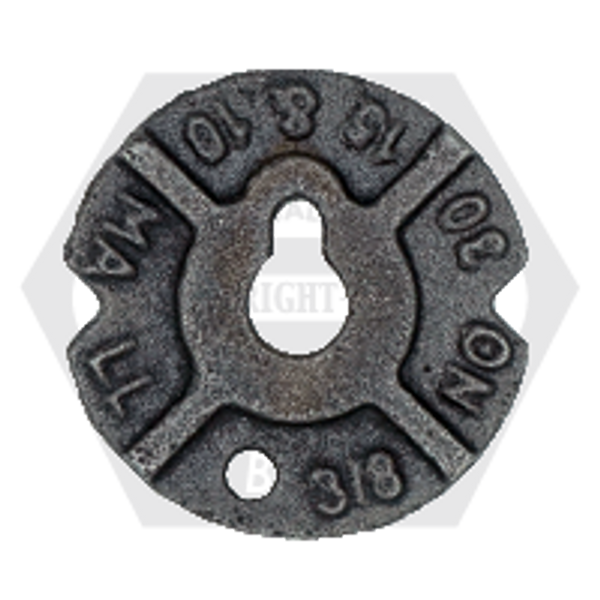 1" Round Malleable Iron Washers, Plain Finish, Qty 40