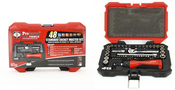 1/4" Drive 48 Piece (SAE & Metric) SAE & Metric Proferred Socket Master Set, Qty 1