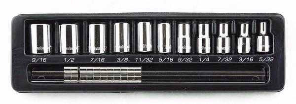 11 pc 6 Point Deep SAE Proferred 1/4" Drive Standard SAE Socket Set, Qty 1