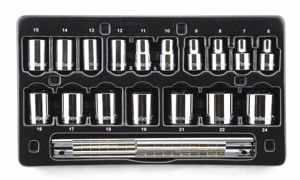 15 pc 6 Point Standard Proferred 3/8" Drive Standard SAE Socket Set, Qty 1