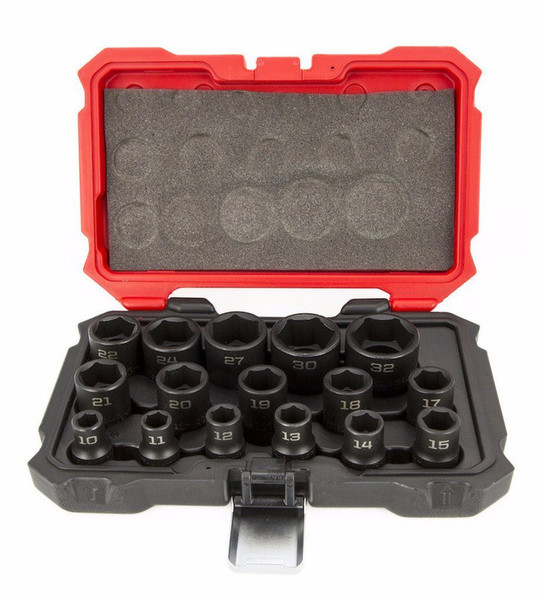 15 pc 6 Point Impact Proferred 1/2" Drive Impact SAE Socket Set, Qty 1