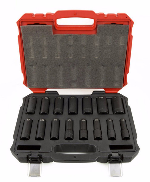 15 pc 6 Point Deep Impact Metric Proferred 1/2" Drive Impact Metric Socket Set, Qty 1