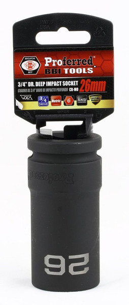 36 mm Deep Impact 6 Point Impact 3/4" Drive Metric Socket, Qty 1