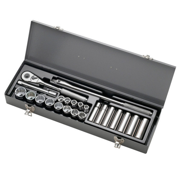 1/2" Drive 23 Piece SAE (Arm 15 - 517A) USA Socket Master Set, Qty 1