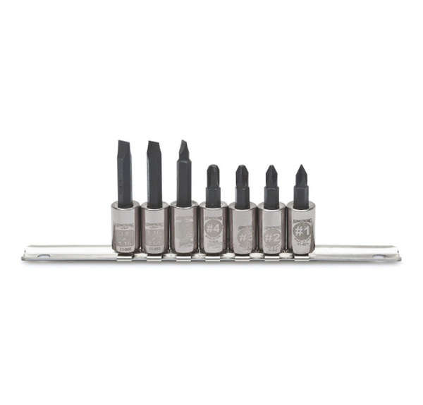 7 pc Slot / Phil Bit (Arm) 3/8" Drive USA 3/8" Drive Bit Socket Set, Qty 1
