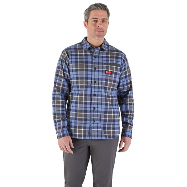 Milwaukee M551U-L GRIDIRON Flannel Shirt - Blue L