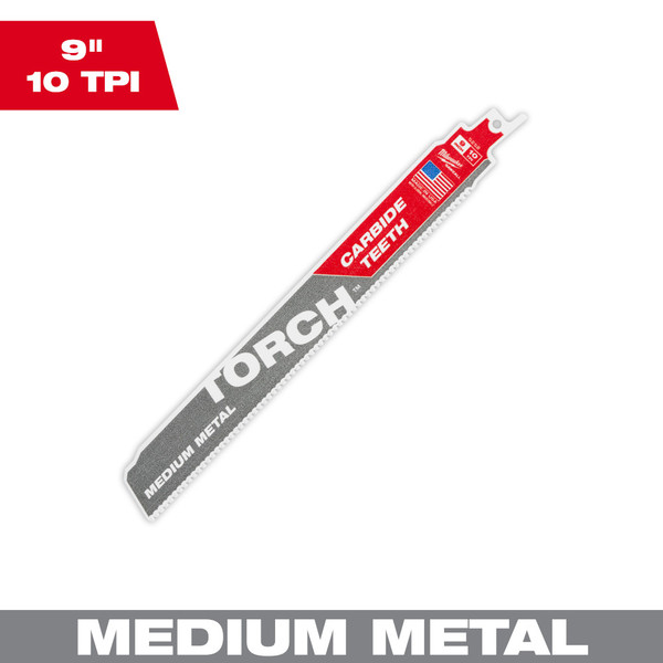 Milwaukee 48-00-5252 9" 10TPI The TORCH with Carbide Teeth for Medium Metal 1PK
