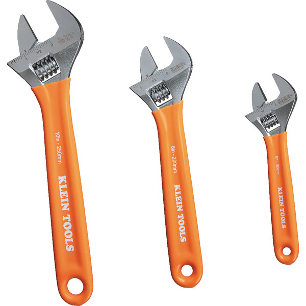 Klein Tools D5073 Extra-Capacity Adjustable Wrenches, 3-Piece