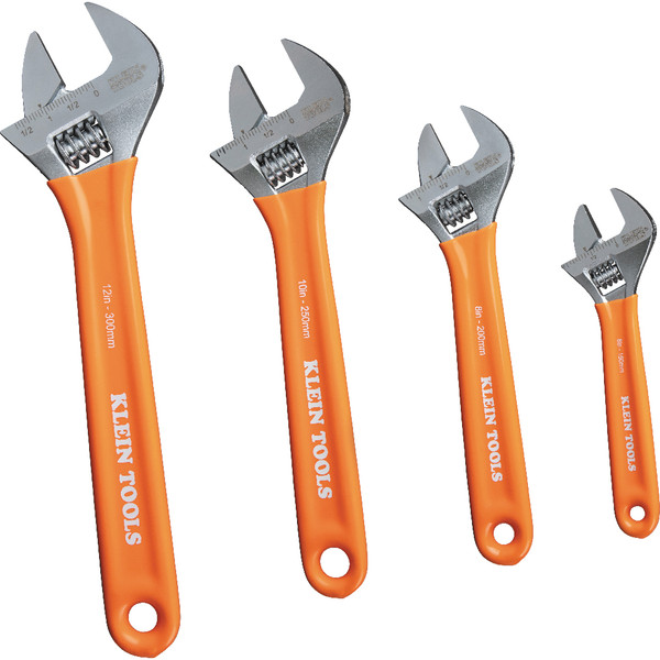 Klein Tools D5074 Extra-Capacity Adjustable Wrenches, 4-Piece