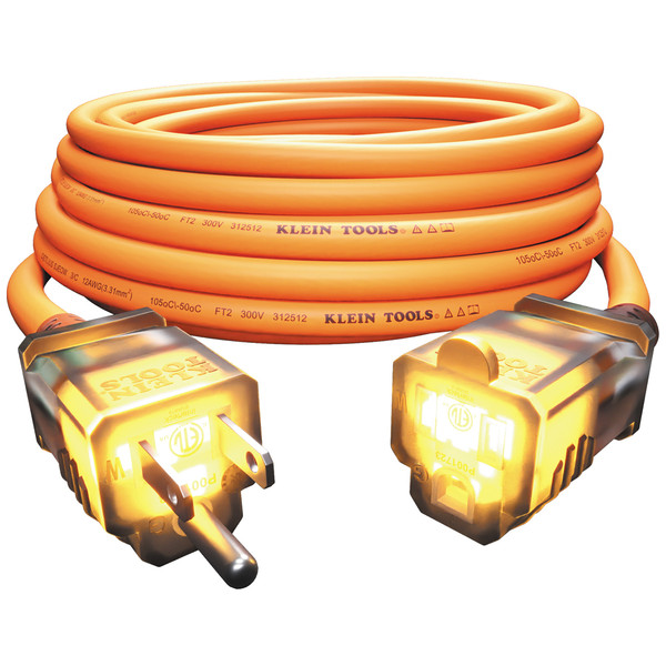 Klein Tools EXC2515 Glow End Extension Cord, 25-Foot