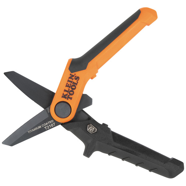 Klein Tools T2107 Compact Titanium-Coated Utility Shears, 7-Inch