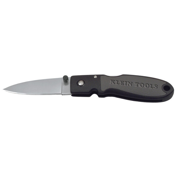 Klein Tools 44002 Lightweight Lockback Knife, 2-3/8-Inch Drop Point Blade, Black Handle