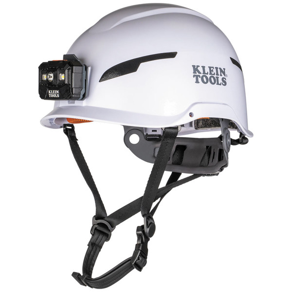 Klein Tools 60525 Safety Helmet, Type-2, Non-Vented Class E, with Rechargeable Headlamp