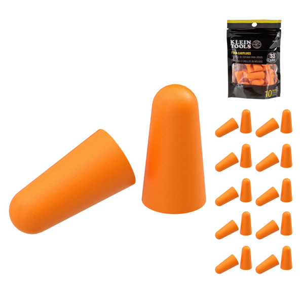 Klein Tools 6054010 Foam Earplugs, 10-Pair