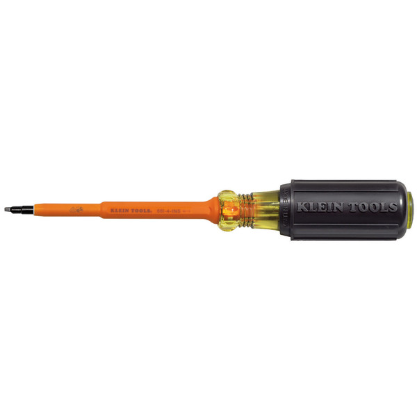 Klein Tools 661-4-INS Insulated Screwdriver, #1 Square, 4-Inch Round Shank