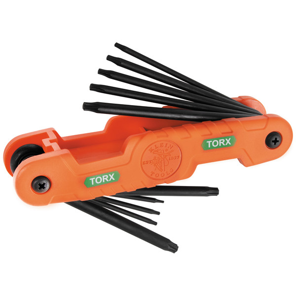 Klein Tools 70550T Pro Folding Hex Key Set, 10-Key, TORX Sizes