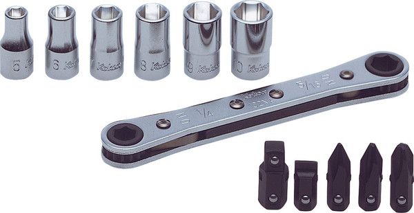 Ko-ken R810C 1/4" Sq. Drive 12 Piece 6-Point Socket Set 5-10mm