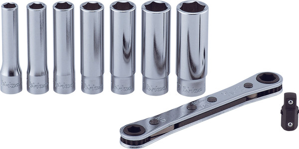 Ko-ken R810E 1/4" Sq. Dr. 9 Piece 6-Point Metric Socket Set 6-12mm