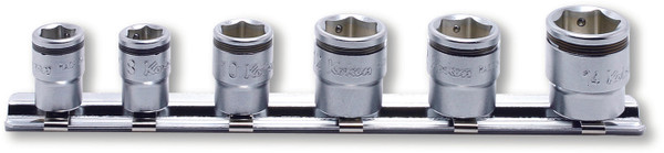 Ko-ken RS2450MS/6 1/4 Sq. Dr. Short NUT GRIP Socket Set, 7-14mm - 6 pieces