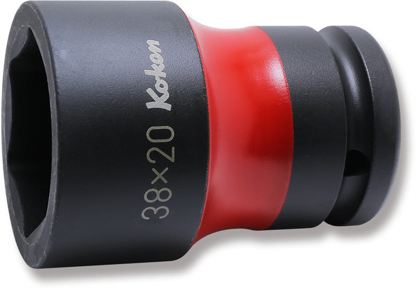 Ko-ken PW6P-38X20 3/4 Sq. Dr. Rear Wheel Nut Socket 38 x 20mm Hex x Square 75mm Color coded