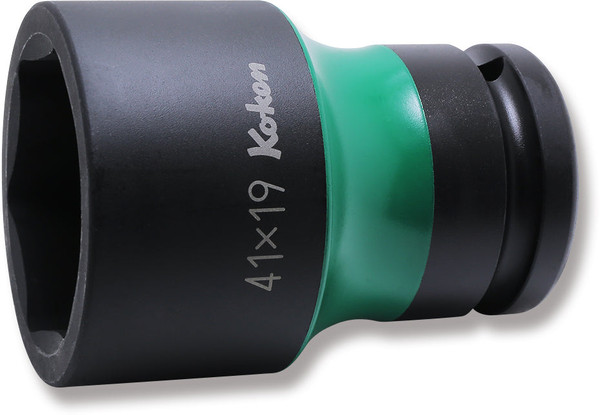 Ko-ken PW6P-41X19 3/4 Sq. Dr. Rear Wheel Nut Socket 41 x 19mm Hex x Square 80mm Color coded