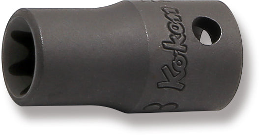 Ko-ken 22425-E8 1/4 Sq. Dr. TORX E8 Socket - Length 22mm