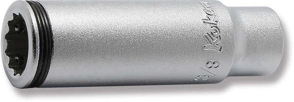 Ko-ken 2355A-3/8 1/4" Sq. Drive 12-Point SAE Deep Nut Grip Socket in 3/8