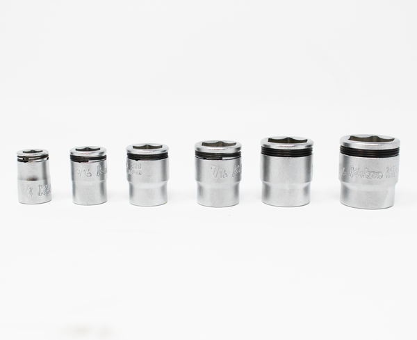 Ko-ken RS2450AS/6 1/4" Sq.Dr. Nut-Grip SAE Short Socket Rail Set, 6 pcs.