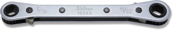 Ko-ken 102KA-5/16X11/32 Ratcheting Ring Wrench 5/16x11/32 6 point Length 134mm Reversible